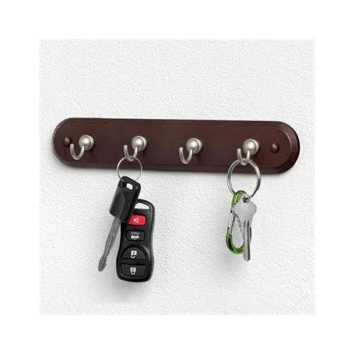 Spectrum 4 Hook Key Rack - (Size: 1 1/2&#034; H x 8 1/2&#034; W x 1 1/2&#034; D) - Color: Wa...