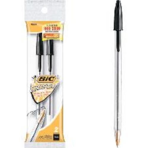 Bic cristal medium pen 2 pack black for sale