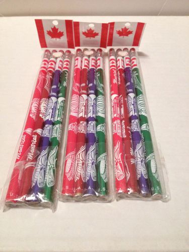 PENCILS LOT - MONTREAL CANADA SOUVENIR - 3  PACKS OF 4 - NEW