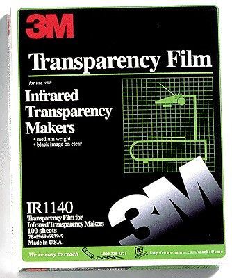 IR1140 -Transparency Film for Infrared Transparency Makers-100 sheets- open box