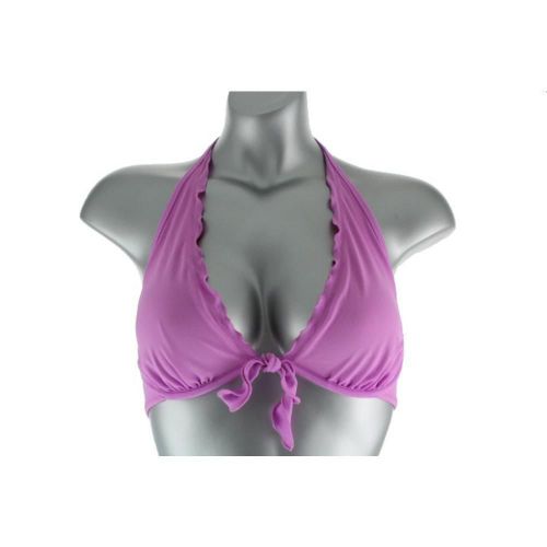 Victoria&#039;s secret bikini top 36dd lilac purple ruffled cups &amp; tie swimsuit for sale