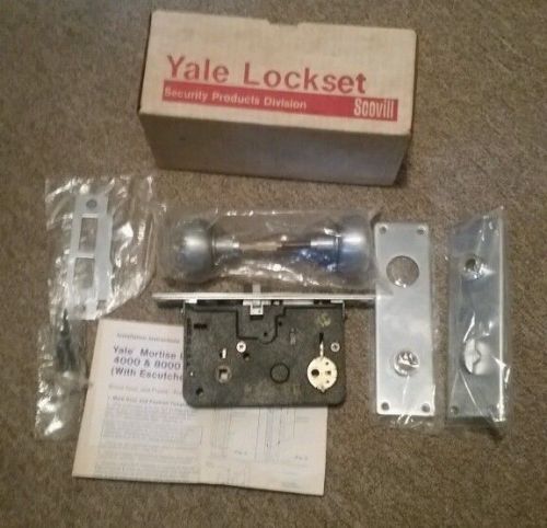 NOS Yale Mortise Lockset NICKEL FINISH 4000/8000 SERIES cat 8753 LHR