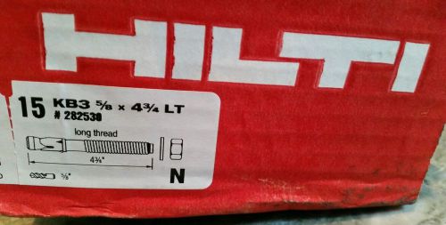 HILTI 282530  KB3 5/8 X 4 3/4 NEW IN BOX 25 ANCHORS