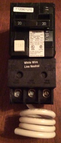 Siemens QF220 20 Amp 2 Pole 240 Volt Ground Fault Circuit Interrupter