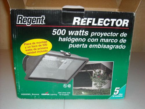 NIB Regent HQ500WL 500W Watt Halogen Floodlight, Bronze, Landscape, Flood