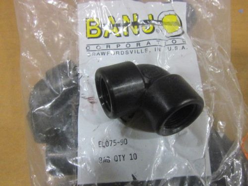 10 BANJO 3/4&#034; 90 DEGREE PVC PIPE ELBOWS EL075-90 NEW