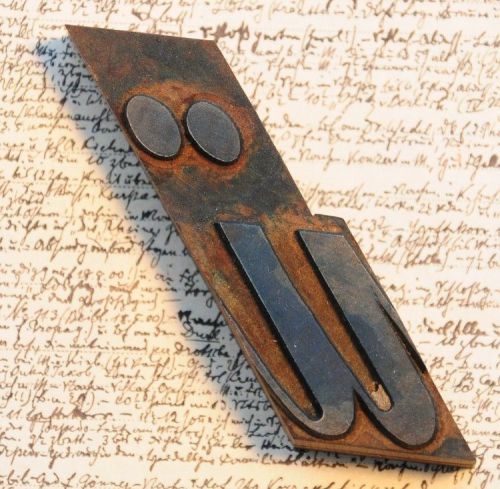 letter: u fancy wood type printing block woodtype font letterpress antique print