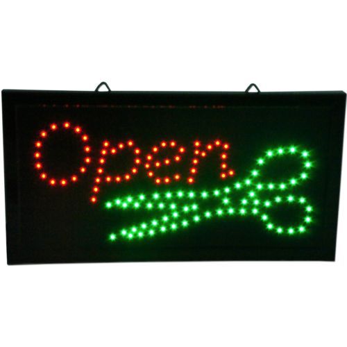 NEW Slim Animated Scissor LED Neon Light Open Sign Bright Hair Salon Barber Shop