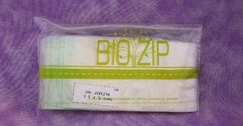 RECLOSABLE BAG BIODEGRADABLE 3&#034;x4&#034; 2mil ZIPPIT BRAND