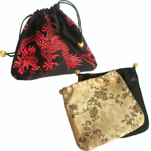 10Chinese Brocade Pouch Purses Jewelry Coins Gift Bag(M)