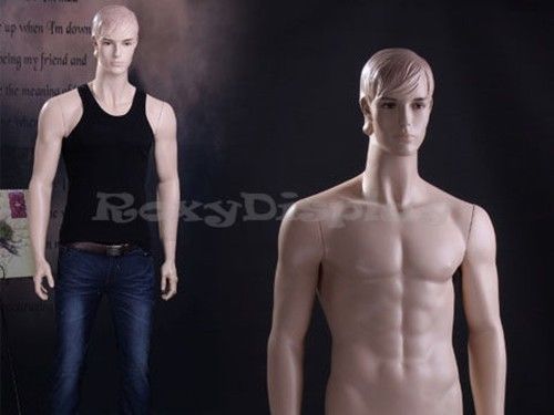 Male Fiberglass Realistic Molded Hair Manikin Mannequin Display Dress Form #WEN7