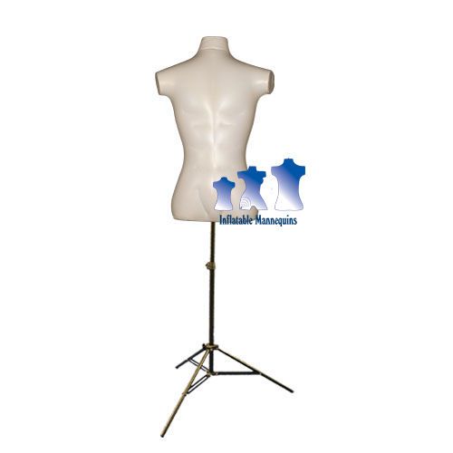 Inflatable Male Torso, Ivory and MS12 Stand