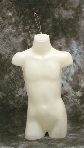 24&#034;20&#034;24&#034; CHILD 3/4 TORSO MANNEQUIN + LOOP WHITE #5033