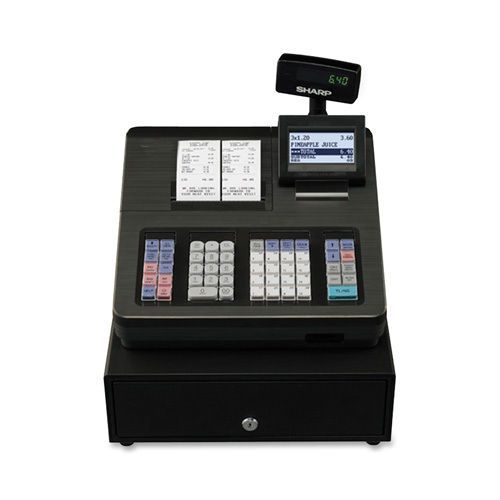 Sharp Cash Register, 8-Line Display, Black. Sold as Each