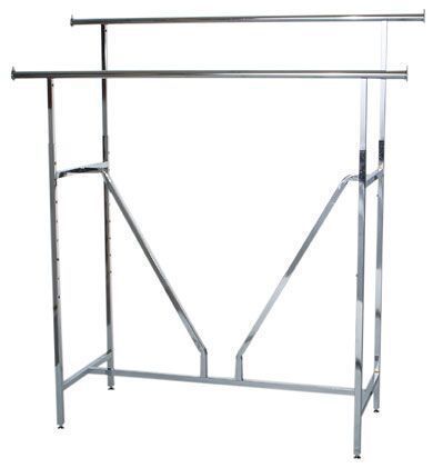 Parallel Double Bar Clothing Rack Heavy Duty Chrome