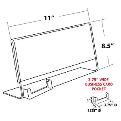 10 Piece Set Horizontal Slanted L-Shape Literature Holder/Card Pocket 11&#034;Wx8.5&#034;H