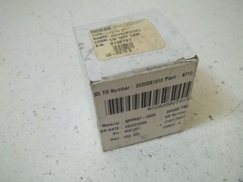 WIKA 111.10 2&#034; PRESSURE GAUGE 0-100 PSI 9748797 *NEW IN A BOX*