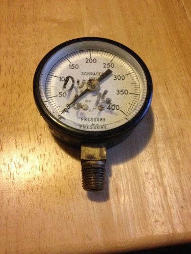 SCHRADER 2-3/4&#034; 2.75&#034; FACE 0-400 PRESSURE GAUGE 1/4&#034; NPT BOTTOM BRASS