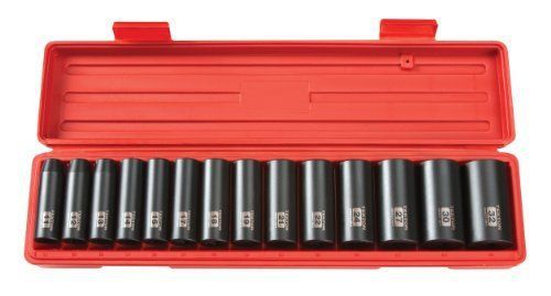 Tekton 4884 1/2-inch drive deep impact 12-point socket set  11-24mm  metric  cr- for sale