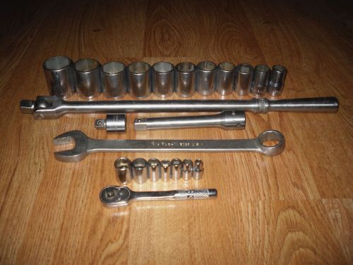 Par-x (snap-on) 1/2&#034; un101 breaker bar socket set + 1/4&#034; ratchet,sockets,wrench for sale