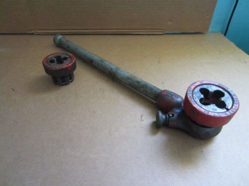 Ridgid 00-R Ratcheting Pipe Threading Die Handle w/ 2 Toledo Bolt 00B Dies