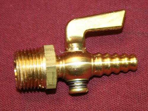 1/2 Inch NPT to Hose Barb Brass Drain Pet Cock Shut Off Valve Fuel Gas Air ball