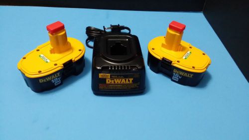 Two dewalt batteries dc 9096 18v xrp plus dw 9116 charger for sale