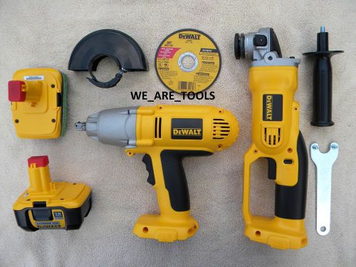 Dewalt dc411 18v grinder 4 1/2&#034;,dw059 impact wrench,2 dc9180 battery 18 volt xrp for sale