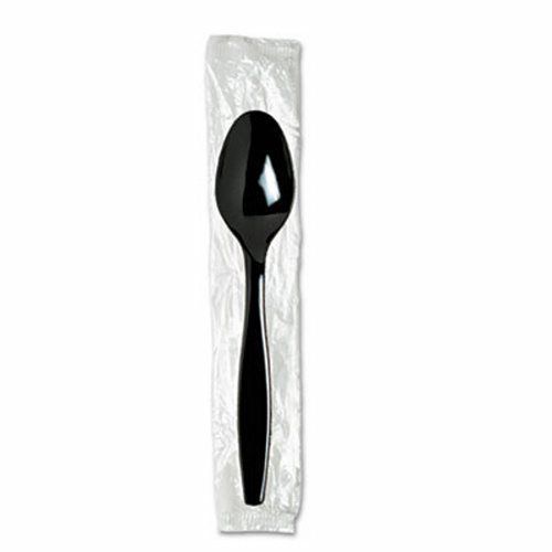 Dixie Individually Wrapped Teaspoons, Plastic, Black 1000/Carton (DXETH53C7)