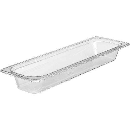 CAMBRO 1/2 GN LONG FOOD PAN, 2-1/2&#034; DEEP, 6PK CLEAR 22LPCW-135