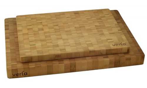 VERTA PREMIUM BAMBOO END-GRAIN CHOPPING BLOCKS, LARGE, BUY ONE GET ONE FREE