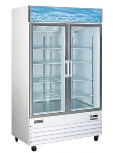 OMCAN 25cf 2 Door Commercial Glass Display Ice Cream FREEZER - PREMIUM Series!