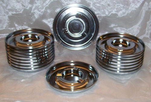 Stainless Steel Ashtrays -Set of 17 - 6 3/4&#034; -Vintage NOS