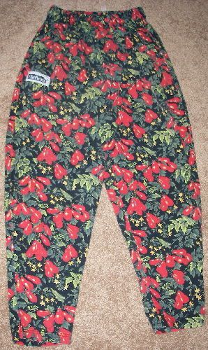 CHEFWEAR MENS L CHEF PANTS PEAR TOMATOES