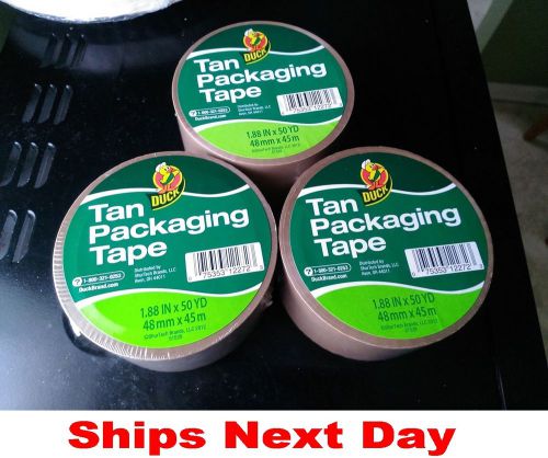 3 rolls tan duck duct packaging packing shipping tape 150 yards total for sale