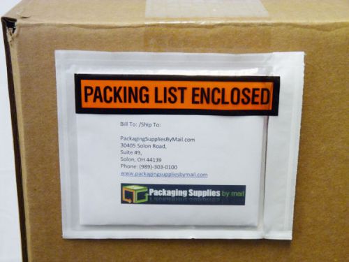 5000 packing list slip holders enclosed pouch 4 1/2&#034; x 5 1/2&#034; back side load for sale
