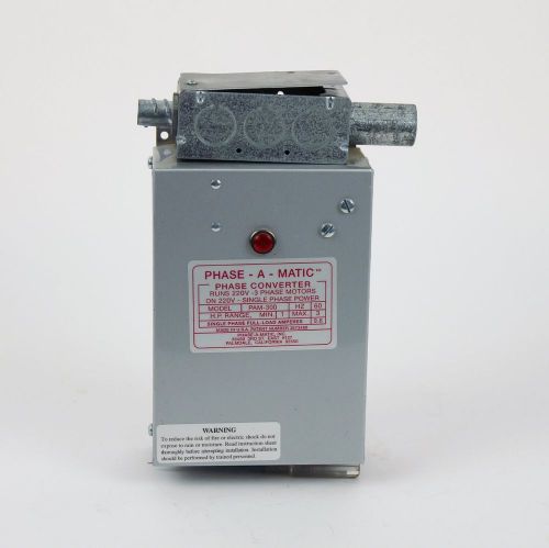 PHASE-A-MATIC PAM 300-HD Heavy Duty Static Phase Converter Horsepower 3/4 ~1-1/2