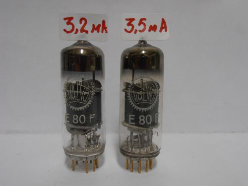 2 x VALVO E80F  Audio Vacuum Pentode Tube Gold Pin // STRONG Test !!