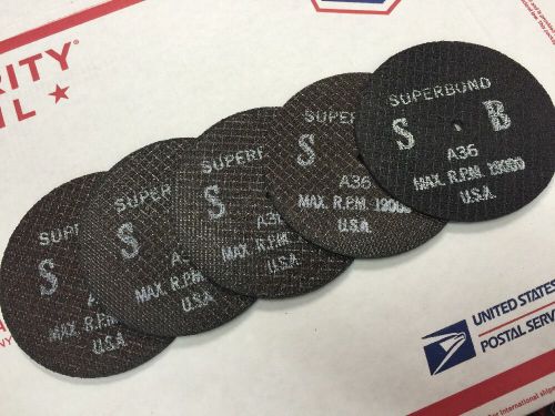 Superbond Abrasives 4&#034; x 7/64&#034; x 1/4&#034; Metal Cut-Off Wheel A36 5 Pack 19K RPM