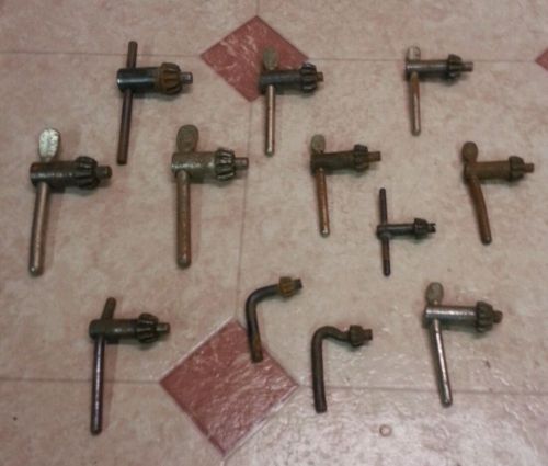 VINTAGE LOT OF 12 DRILL CHUCK KEY TOOL FOR MACHINIST METAL WORKING bin 23