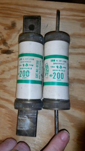 2 SHAWMUT TIME DELAY RENEWABLE FUSES RF200 200A 200 AMP A 250V fuse c-720