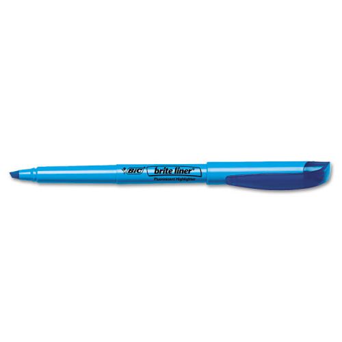 Bic Brite Liner Highlighters, Chisel Tip, Blue Ink, Each