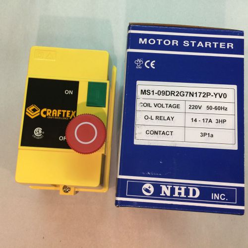 SAW MOTOR &amp; STATIONARY MACHINE MAGNETIC SWITCH NHD  220V 14 - 17 AMP 3HP