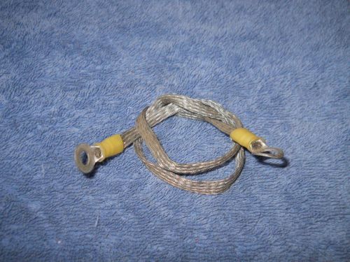 12&#034; Grounding Strap, Braid Shield, 1/4&#034; Ring Lug on Each End