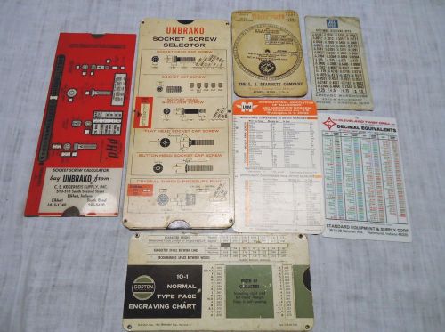 Lot vintage/recent machine tool reference cards socket screw starrett indicator for sale