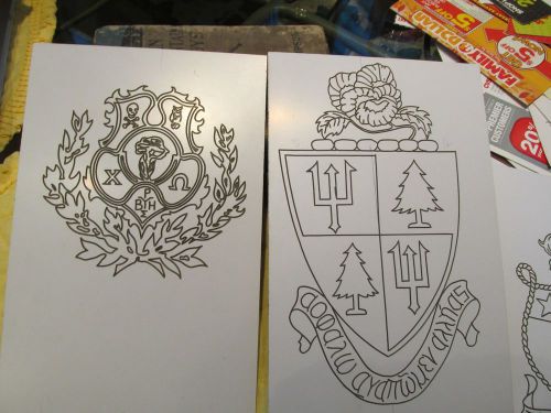 Engraving templates college sorority chi omega &amp; delta delta delta crests awards for sale