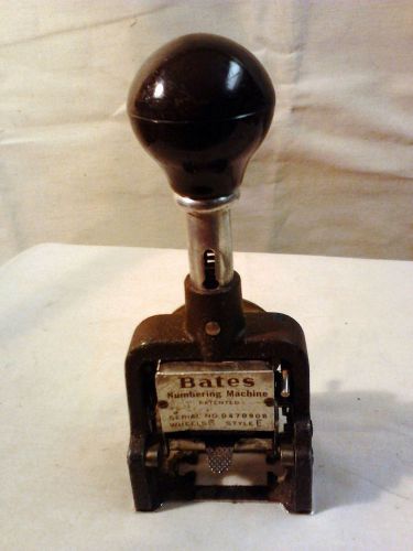 Vintage Bates Numerical Stamper Automatic Numbering Machine 6 Wheels Style E