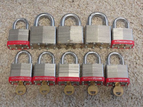 Mixed Lot of (10) MFS Padlocks, All with Keyed alike to same A389 Key Code