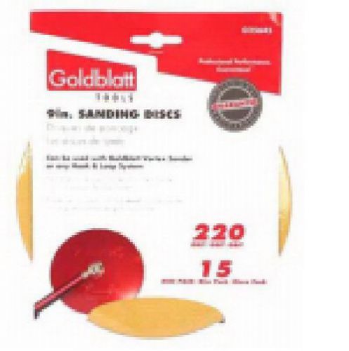 Goldblatt, Vortex, 15 Pack, 9&#034;, 220 Grit, Drywall Sandpaper, Hook &amp; Loop System.