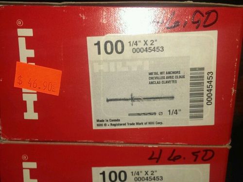 Hilti 1/4&#034; x 2&#034; Metal Hit Anchors box of 100